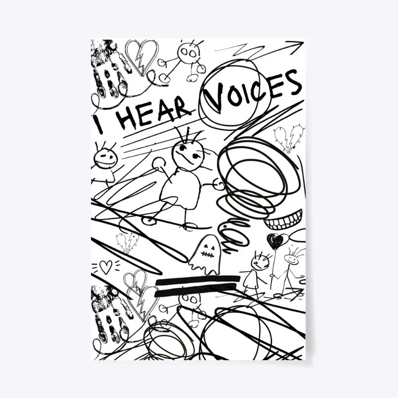 I Hear Voices Artwork, Drawing, Doodles